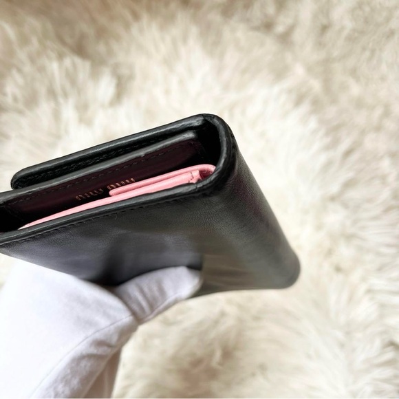 MIU MIU miu miu Bifold Wallet Wallet Genuine Leather Ladies authentic - Picture 3 of 11